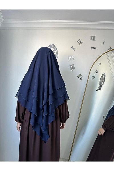 yusracollectionn Sufleu din șifon hijab cu 3 straturi cu voal