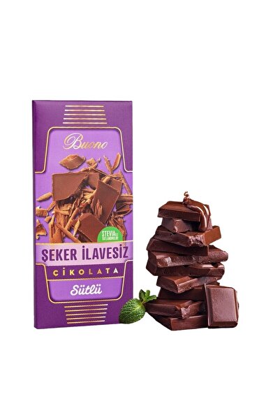 buona notte 1 Adet Şeker Ilavesiz Çikolata Sütlü Stevyalı Stevia Ile Tatlandı...