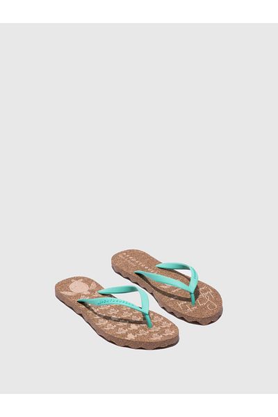 Asportuguesas Beach Flip-Flops Turtle Blue Rubber Strap Flip-Flops