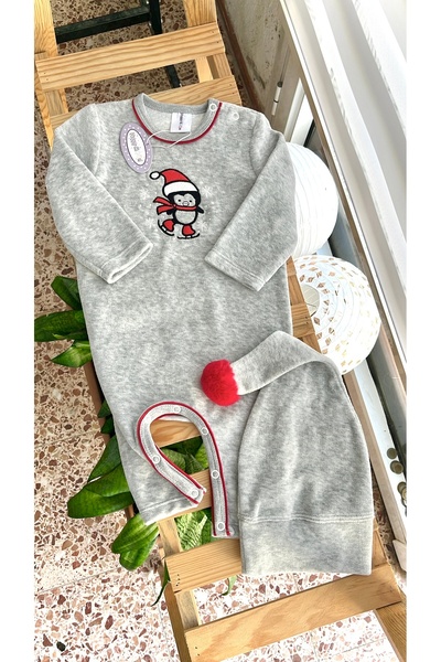 Happy Moon Şapkalı Bebek Tulumu