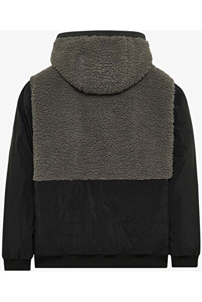 SKECHERS S242252 Outdoor Fleece Reversible Full Zip Sherpa Erkek Günlük Mont SİYAH