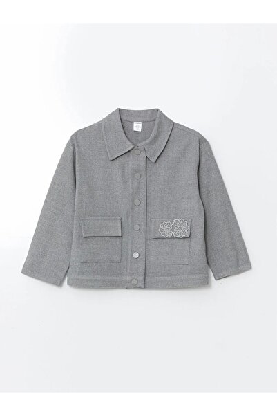 LC Waikiki Lcw Kids Gray Mel - Long Sleeve Basic Girl's Jacket