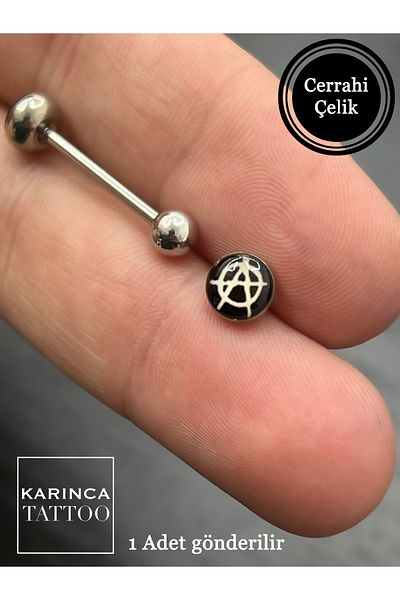 Karınca Piercing Anarchy Punk Rock Tongue Piercing (Surgical Steel)