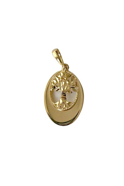 Altın Nesil Hayat Ağacı Model Altın Kolye Ucu