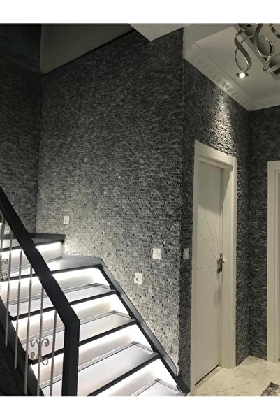 Görkem Mermer Füme Traverten Duvar Taşı Patlatma Mozaik Doğal Taş Duvar Kaplama
