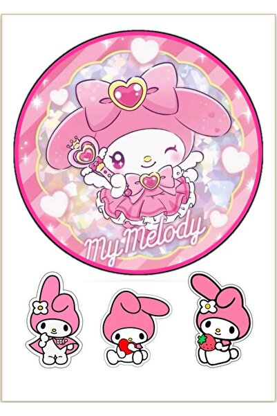 hediyehobihersey Mymelody  Yenilebilir Kağıt Gıda Baskısı, Resimli Baskı ,Şek...