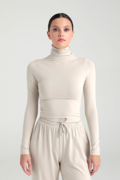 SHEISMONO Ultra Soft Balıkçı Yaka Bluz Bej