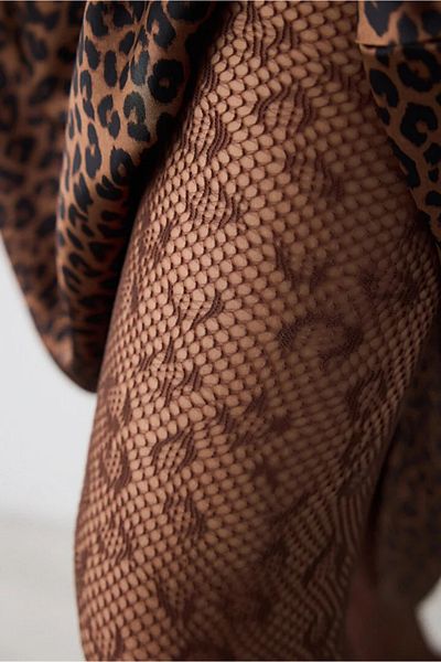Penti Κάλτσες Leopard Mesh Καφέ