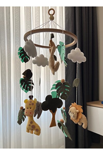 SefDen Lazer Kesim Atölyesi Müziksiz Amazon hayvanları bebek dönencesi tavan süsü beşik süsü