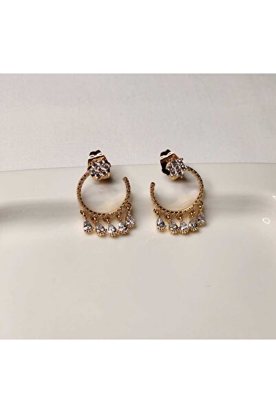 XUPING JEWELRY VIP ÇELİK ZİRKON TAŞLI/ÇİÇEK DESENLİ KÜPE