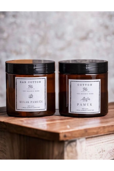 Kitchen Pembelia 2’li Amber Kulak Pamuğu Ve Pamuk Kutusu Pamukluk Akrilik