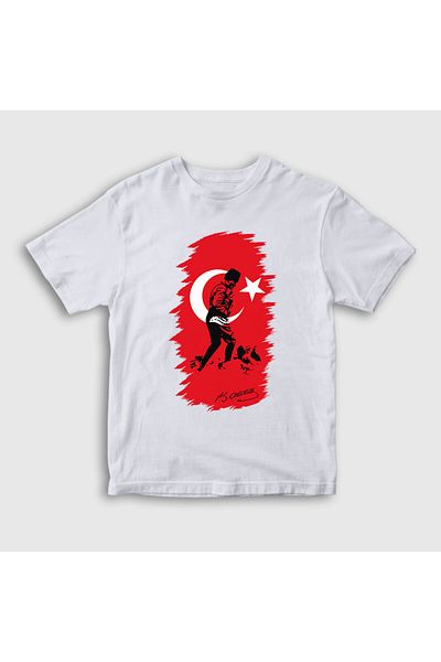 Presmono Tricou pentru copii unisex cu model Ataturk Kocatepe - alb, 19 mai, 29 octombrie, 10 noiembrie - 501189 tt