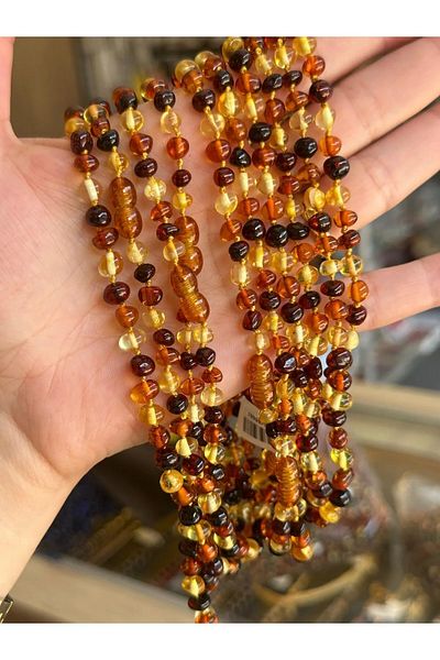 MK tasarım Real Baby Amber Necklace -Colors Are Own Color-Not Paint