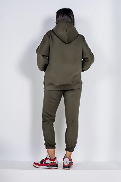 ruNadeS Γυναικείο σετ αθλητικής φόρμας με χαλαρή εφαρμογή με παλτό με τσέπες καγκουρό - Walking