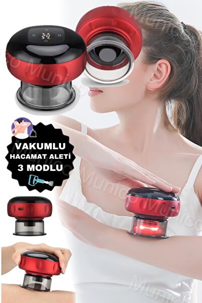 Munico Profesyonel Akıllı Vakumlu Masaj Aleti – Hacamat ve Selülit İçin Isıtm...