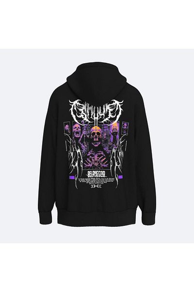 Shout Υπερμεγέθη Shout Belphegor Unisex Φούτερ με φερμουάρ
