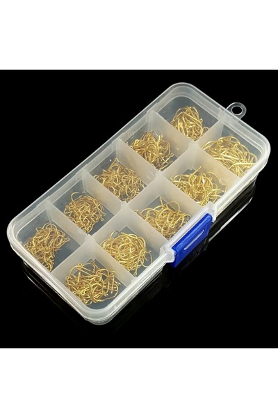 ardeppo Balık Kanca Seti 500 Adet - Karbon Çelik Paslanmaz Balıkçılık Kanca Seti - Gold