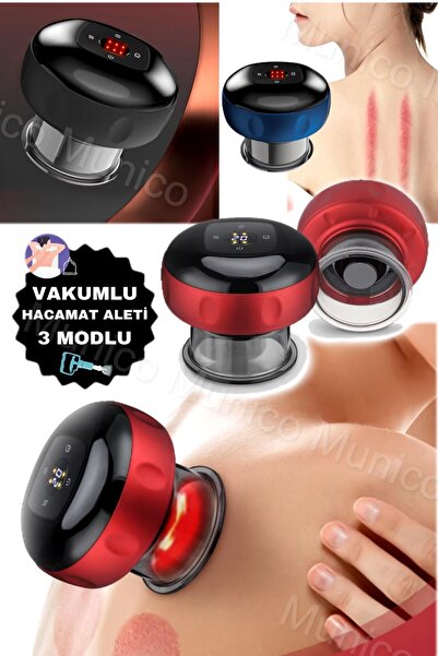 instatech Akıllı Elektrikli Vakumlu Kupa Cihazı Vücut Kazıma Masaj Aleti Isıt...