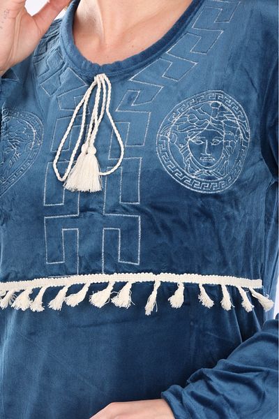 mervemoda ΓΥΝΑΙΚΕΙΟ ΜΑΚΡΙΜΑΝΙΚΟ ΒΕΛΟΥΔΙ ΦΟΡΕΜΑ