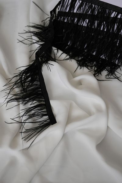 İstoria Bridal Black Camel Feather, Stripe Feather, Camel Feather, Otriş, 1 Meter