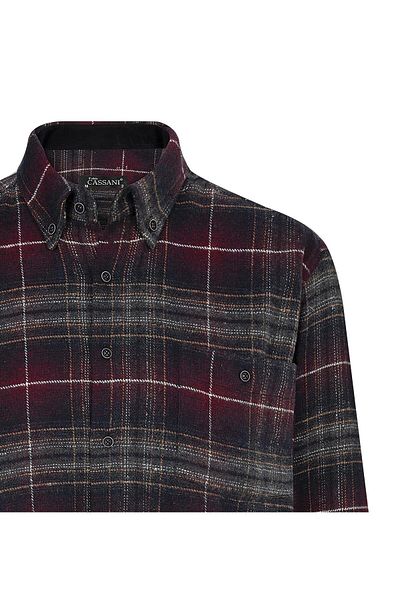 FABİO CASSANİ Regular Fit Men's Winter Genuine Lumberjack Shirt Claret Red-6926