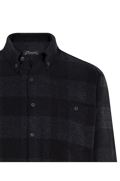 FABİO CASSANİ Мъжка зимна риза Lumberjack, стандартна кройка, тъмносиня, 6917