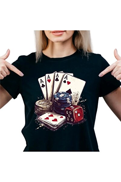 Texclusive Tricou Poker Gamble Casino Square ca tricou negru unisex imprimat