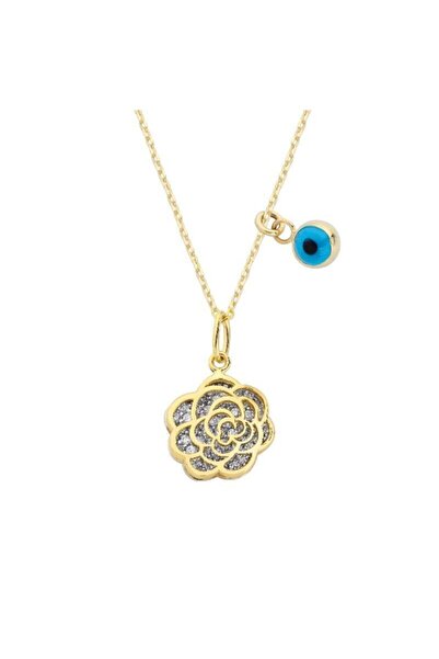 Altınbaş Altın Nazar Boncuklu Çiçek Kolye