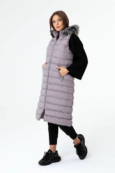 Moda Rosa 25K7051 - رمادي - سترة قابلة للنفخ على شكل قلب