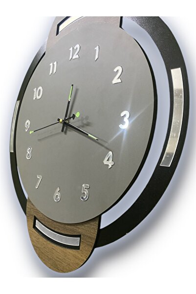 Nixar Desing Fosfor Detaylı Ahşap Duvar Saati, Duvar Saati, Phosphor Wall Clock,Fosforlu Saat, Wall Clock,