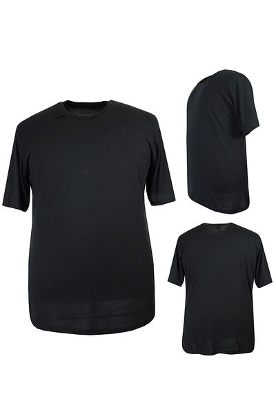marufshop Men's Crew Neck Single Jersey Plain T-Shirt Suitable for Men's 72 Kilo-200 Kilo Black