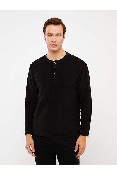 LC Waikiki Lw - Ανδρικές πιτζάμες με μακρυμάνικο φλις λαιμόκοψη