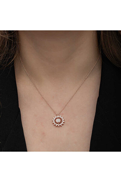 robotrend Silver Rose Sun Women's Necklace