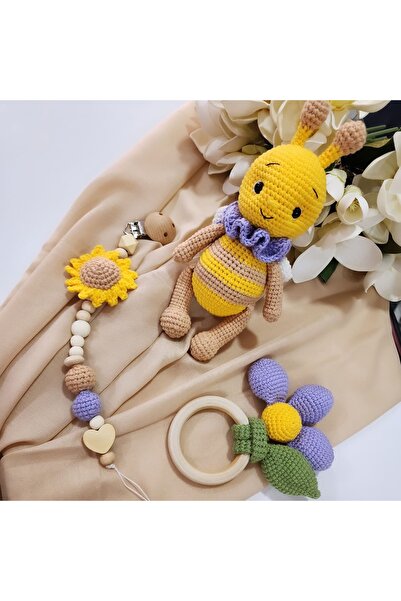 Damla Amigurumi Mor Ari Set