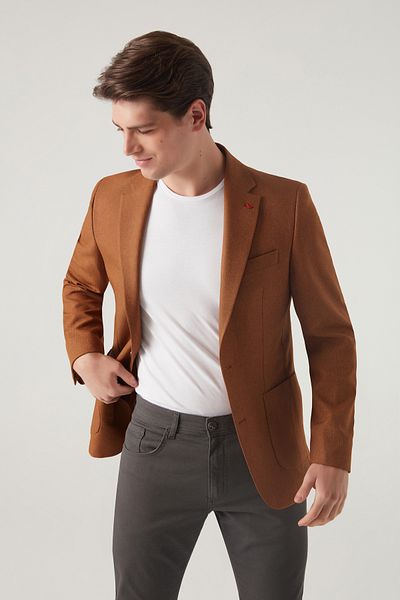 D'S Damat Ds Damat Slim Fit яке Camel Dobby Fabric