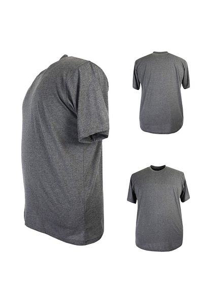 marufshop 72-200 Kilo Men's Single Jersey Plain T-Shirt - Crew Neck, Anthracite