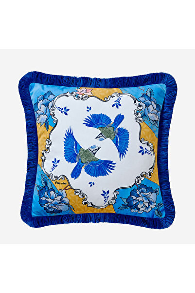 CHIARA ALESSI Allure Mavi Kadife Dekoratif Yastık 43X43 Cm