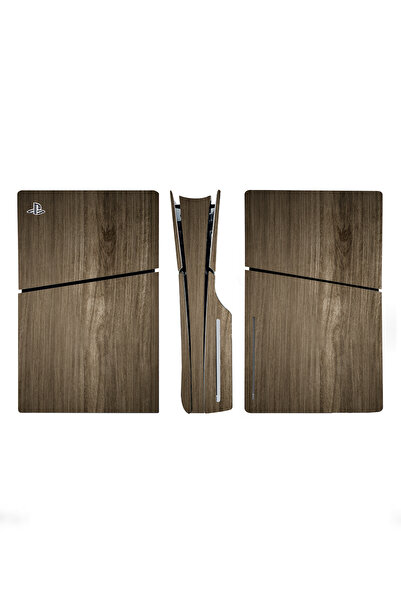 Kt Grup Ahşap Desen Playstation 5 Slim Kasa Disk Versiyon Sticker Kaplama Seti