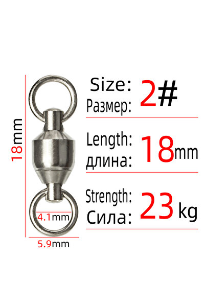 DNDYUJU 100 قطعة مقاس 2 100 قطعة موصل صيد محمل كروي عالي التحمل دوار دوار من ...