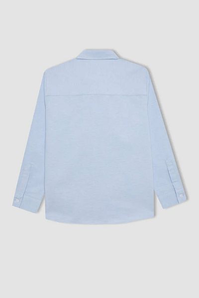 DeFacto Μακρυμάνικο πουκάμισο για αγόρι W3215a6/be343 Lt.blue