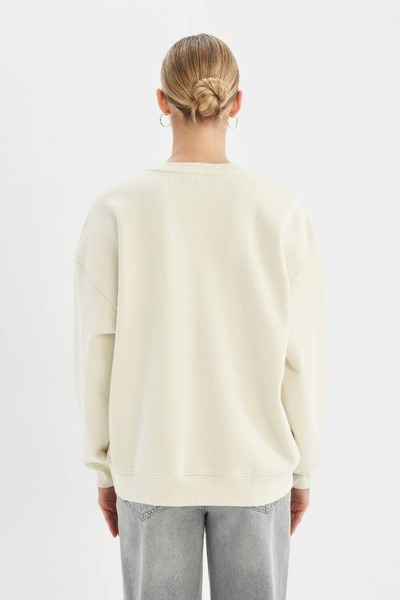 DeFacto Y1346az/er232 Γυναικείο φούτερ Ecru