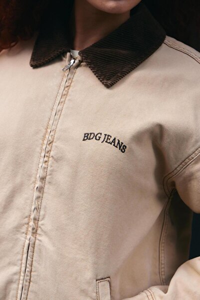 september island Mustard Color Short Canvas Oversize Coat