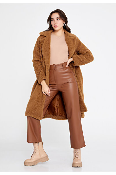 istanmall Μονόχρωμο Πλεκτό Παλτό - CAV89176_CAM