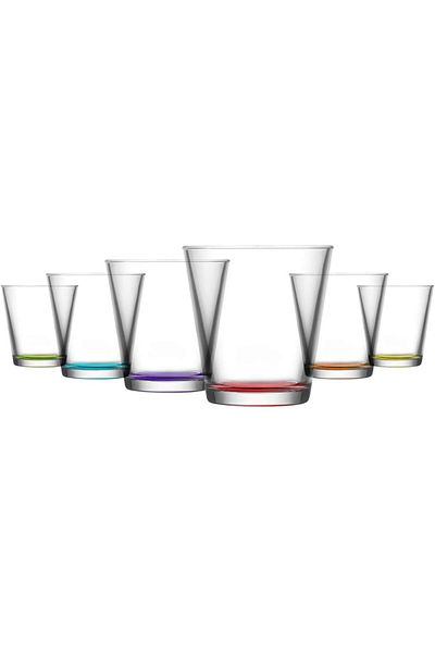STOREMAX Jvnnshop Hera Colored Base Set of 6 Soft Drink Glasses 646268