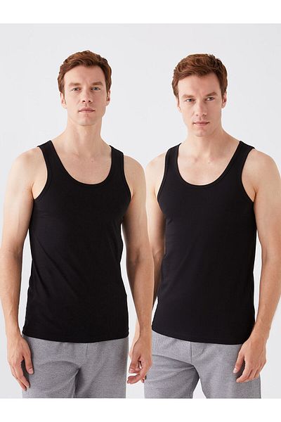LC Waikiki Ανδρικό εσώρουχο 2 τεμαχίων LCW U-Neck Combed Cotton