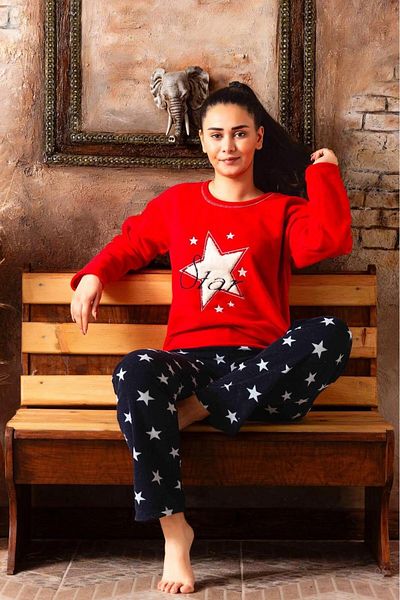 belse butik Starry Fleece Long Sleeve Pajama Set - Sude