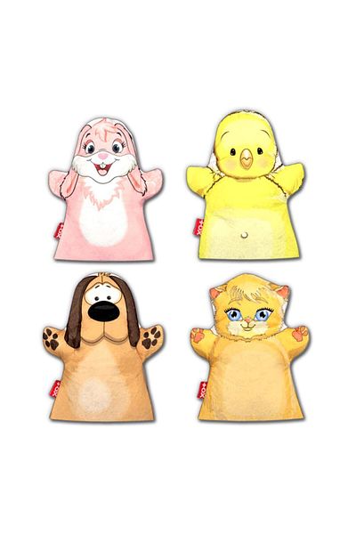 YeniBazaar 4 Pieces Our Little Friends Hand Puppet Set, Educational Toy