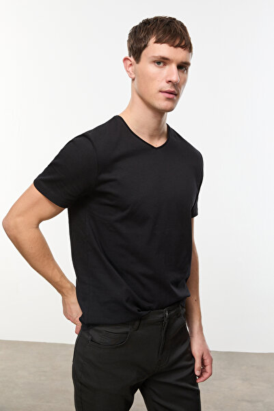 Mudo V YAKA KISA KOLLU T-SHIRT