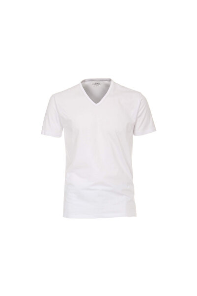 CASAMODA V-Kragen T-Shirt für Herren in weiß