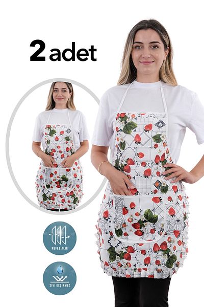 sevilya Jarse Frilly Double Pack Liquid Proof Waterproof Kitchen Apron